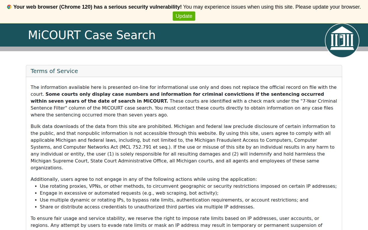 MiCOURT search for court orders tied to Michigan inmate releases